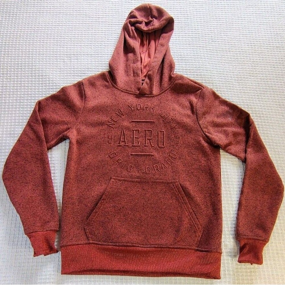 Aeropostale Aero Hoodie Tea Rose Marbled Embroidered Sz S Y2K Preppy Classic